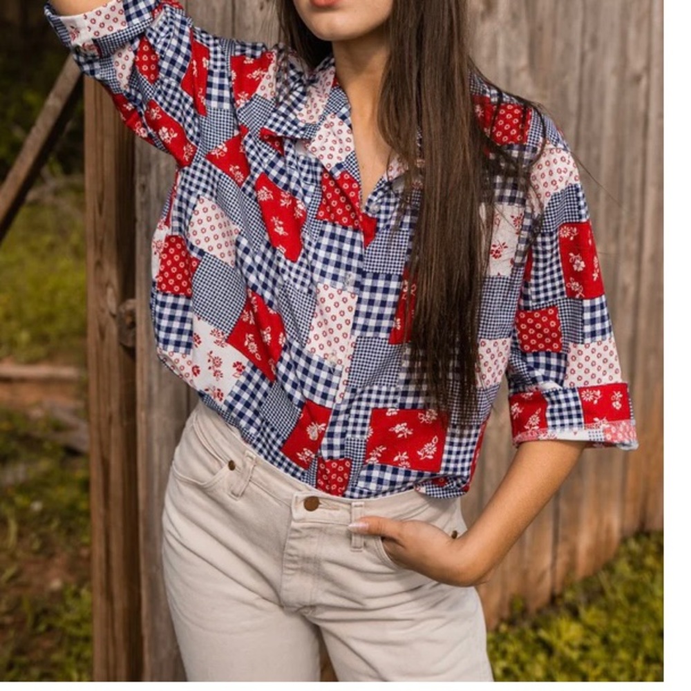 Tumbleweed vintage patchwork button-down shirt , women size M